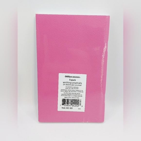 New Cute Office Depot 3 Notebooks / Journals (5 x 3 1/2‎ inches) - Picture 3 of 6